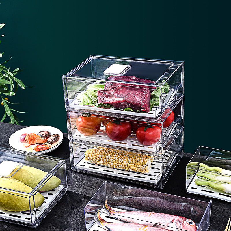NorthNest™ Refrigerator Storage Drawer – Clear Stackable Fridge Organizer