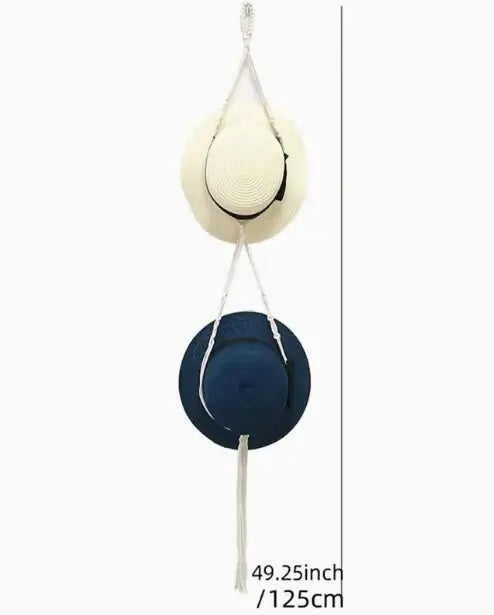 NorthNest™ Boho Wall Hat Organizer With Tassels