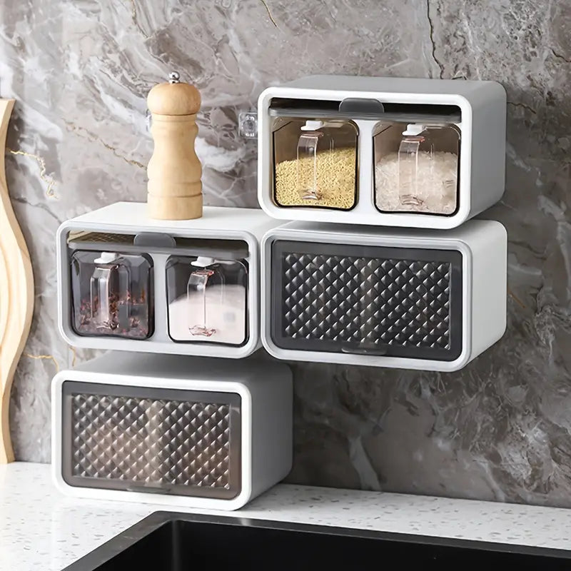 NorthNest™ Wall-Mounted Spice Storage Box – Modern Kitchen Organizer
