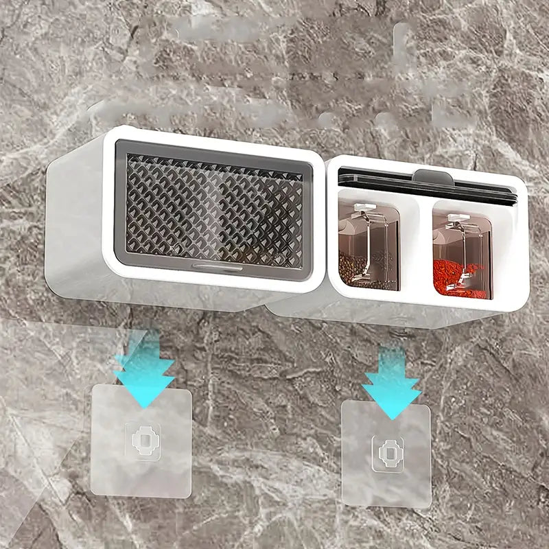 NorthNest™ Wall-Mounted Spice Storage Box – Modern Kitchen Organizer