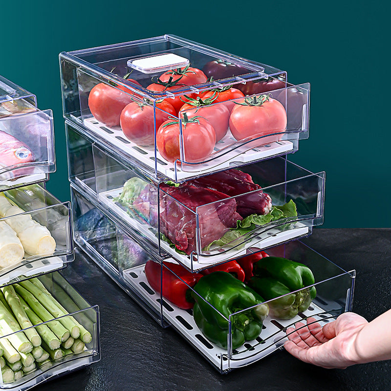 NorthNest™ Refrigerator Storage Drawer – Clear Stackable Fridge Organizer