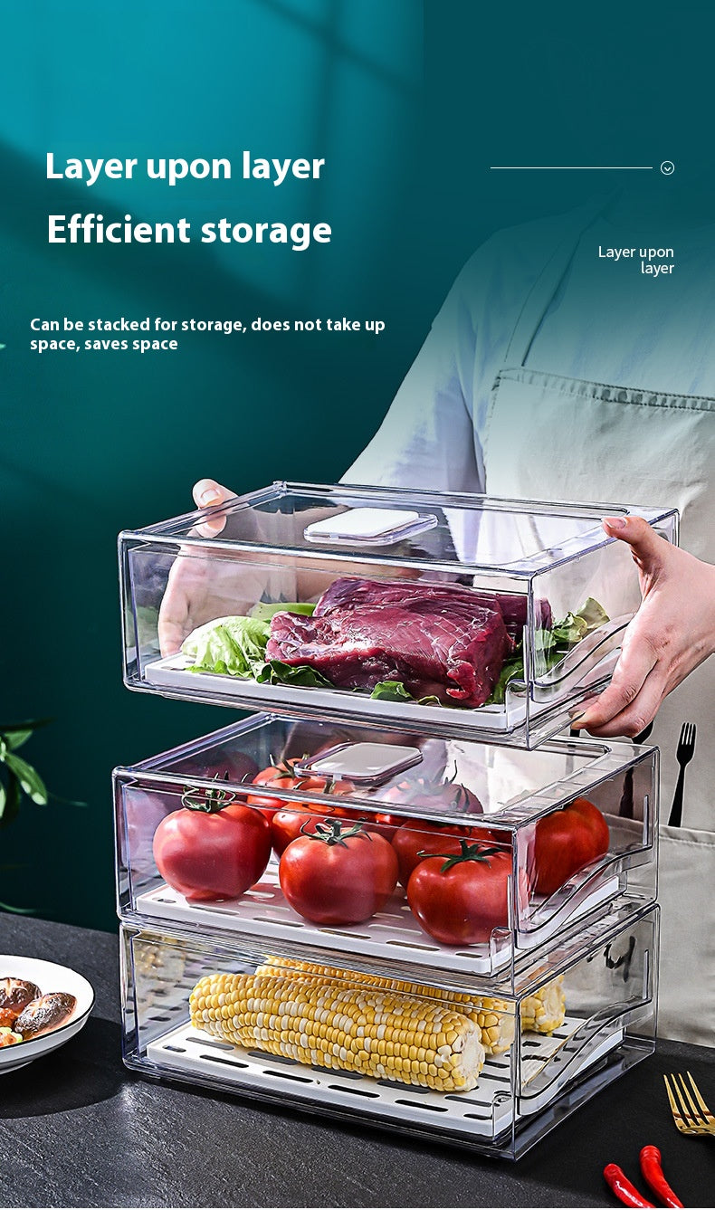 NorthNest™ Refrigerator Storage Drawer – Clear Stackable Fridge Organizer