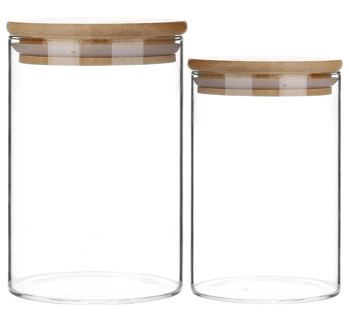NorthNest™ Airtight Borosilicate Glass Pantry Jars – Modern Bamboo Lid Storage