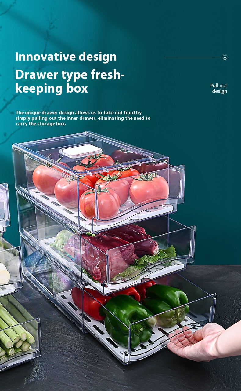 NorthNest™ Refrigerator Storage Drawer – Clear Stackable Fridge Organizer