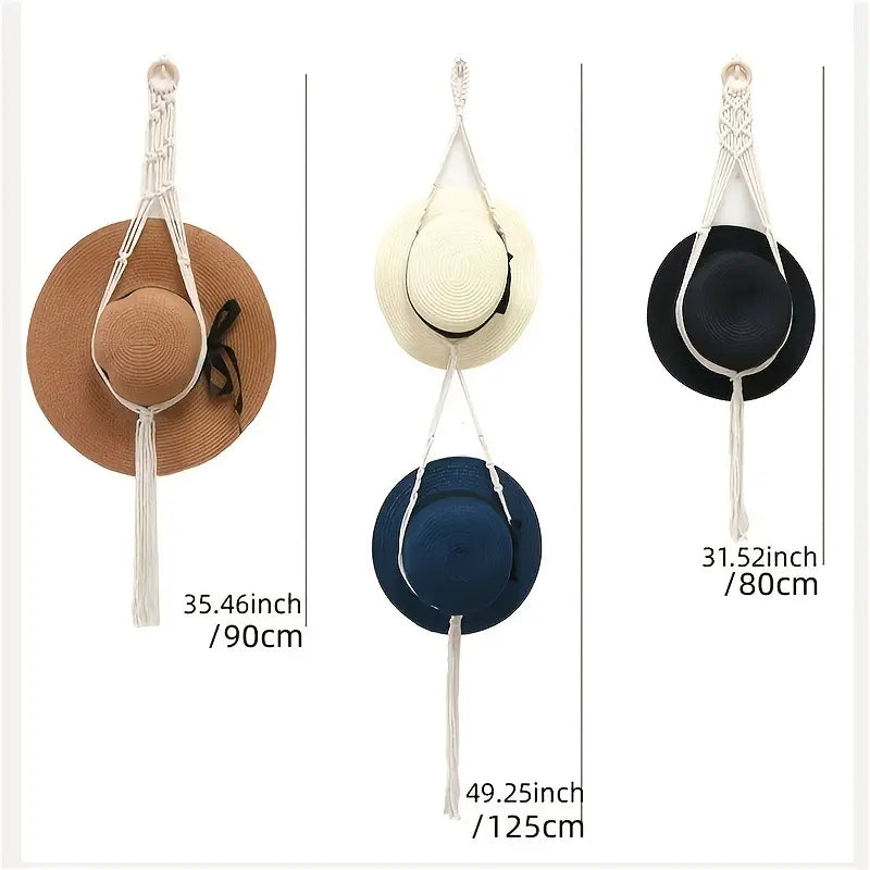 NorthNest™ Boho Wall Hat Organizer With Tassels