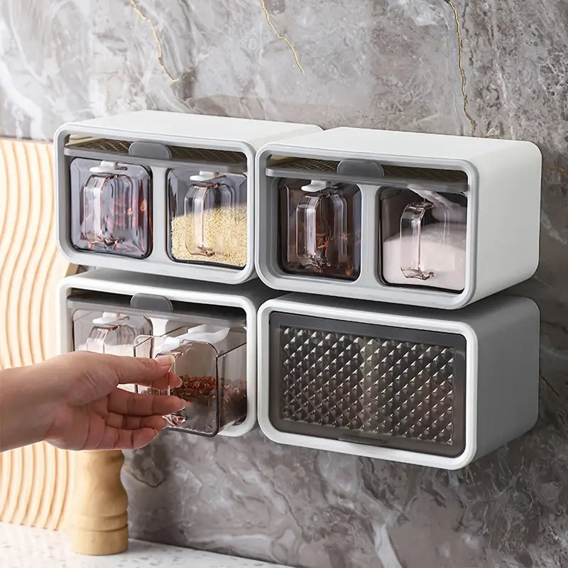 NorthNest™ Wall-Mounted Spice Storage Box – Modern Kitchen Organizer